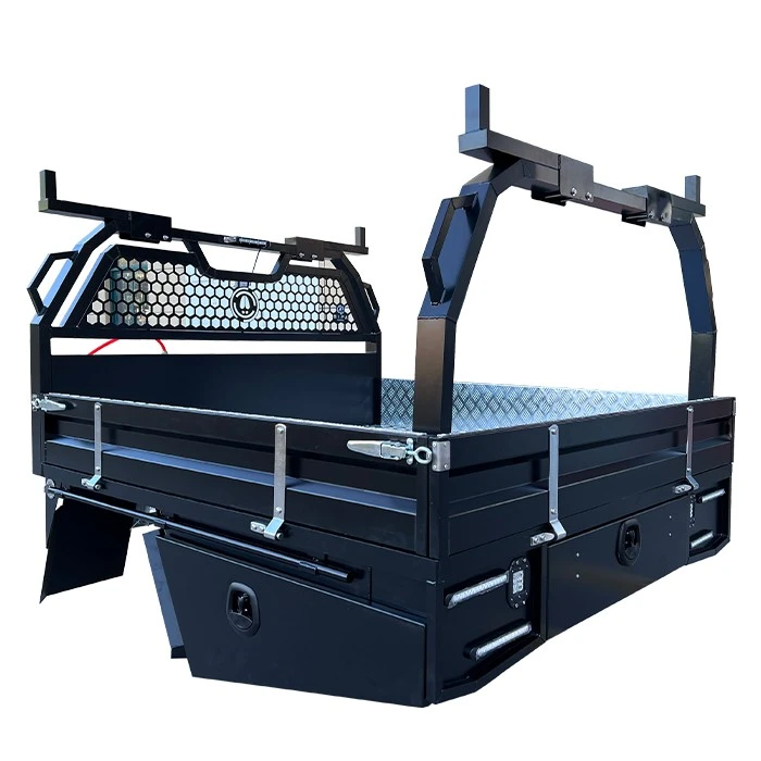 Plateau UTE en aluminium à double cabine avec couvercle en plaque à damier